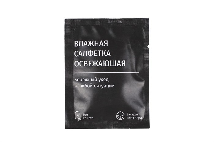 Салфетка влажная в индив. упаковке 135x140 Лемонграс Студиопак (черная упаковка) 1000 шт 22198
