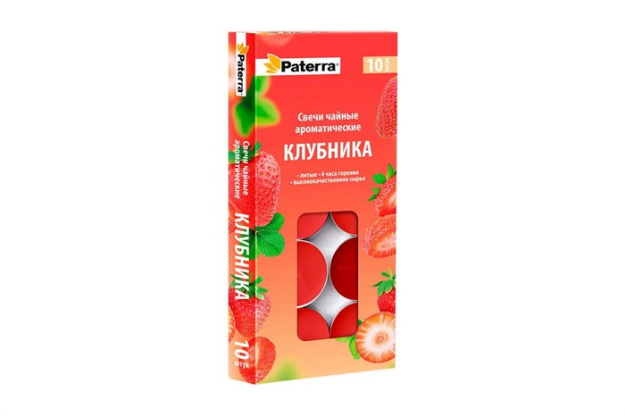 Свеча  чайная в гильзе (50упх10шт) аромат клубника AVIORA  21217