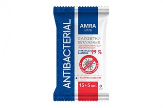 Бумфа Салфетки влажные АМРА (20шт) Антибактериальные (48уп) НФ-00015797