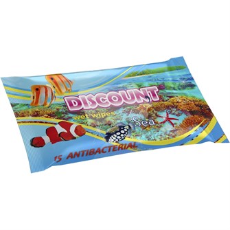 Салфетки влажные Дисконт (15шт) Морская свежесть (152уп)  НФ-00024416