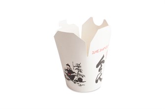 Короб бумажный China Pack (чина пак) /d1-85x105,d2-90,h-97/ Китай БЕЛЫЙ С РИСУНКОМ 450мл (500шт) ЛП НФ-00015929