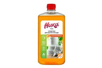 БХ НИКА Средство концентрированное для мытья посуды «Ника Гель» 1л (12шт/кор) 21112