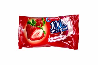 Салфетки влажные Озон/100%Чистоты (15шт) Клубника (160уп) НФ-00024786