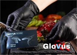 Перчатки GLOVUS Винил Нитрил черные 100шт размер M (ДД) НДС НФ-00022987