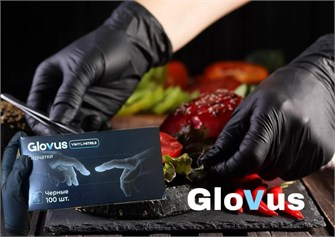 Перчатки GLOVUS ВИНИЛ/НИТРИЛ черные 100шт размер S (ДД) НФ-00022999