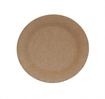 Тарелка картонная Saami (Саами) д.230 круглая крафт (100/500шт) (121008) НФ-00026181