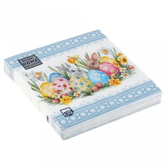 Салфетки 33х33 3 - слойн. Art Bouquet 20 шт  (12 уп) Кролики и пасхальные яйца 25729