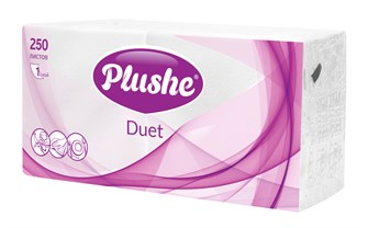 Салфетка Бумажная 24 Plushe (Плюше) Duet 250л, 1 сл., пастель, микротиснение, 20 в упаковке БЕЛЫЙ ЮГ НФ-00026551