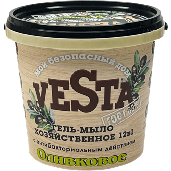 БХ Гель-мыло хозяйств. ВЕСТА "Оливковое ГОСТ 88%", 1кг (16 шт/кор) Алва НФ-00026784