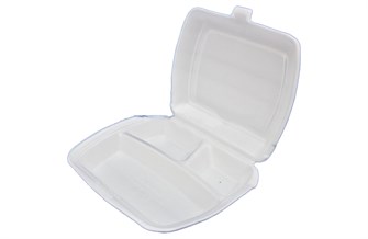 Ланч бокс LB-MAX-3 БЕЛЫЙ ЭКО   /255*190*70/ Мегапласт (100шт) ПАКО НФ-00019466