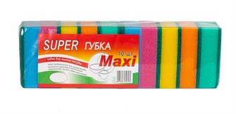 ГУБКА СУПЕР 10 шт в одном блистере / 16 в кор НФ-00001387