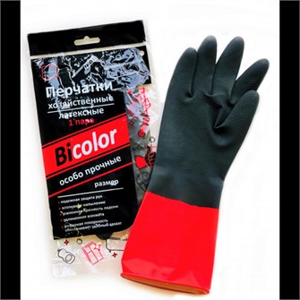 Перчатки хозяйственные BICOLOR  L   КонтинентПак 12/120 НФ-00002544