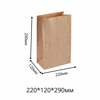 Пакет крафт без ручки б/п 220*120*290 ТП 70 гр (50/700) НФ-00002860