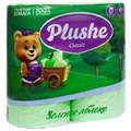 Туалетная бумага Plushe Classic "Зеленое яблоко" (плюше классик) 4 рулона, 2-х слойная 18м, 1/12 ЮГ НФ-00015358