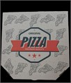 Короб для пиццы цельный гофрокартон R350*350 "ORIGINAL PIZZA" (ориджинал) бурый с печатью 50 шт. АРЧ НФ-00015872