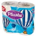 Туалетная бумага Plushe (Плюше Супер Лайт) Super Light 4 рулона 2-х слойная, 15м белый, 1/12 в уп ЮГ НФ-00022729